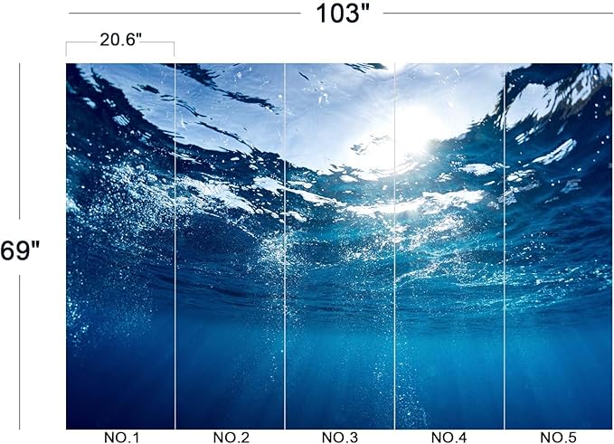 Sunlight Shining into The sea Wall Mural Wallpaper for Bedroom 103" x 69"