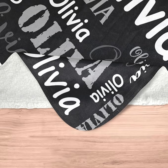 Gudina Personalized Name Blankets and Throws, Custom Blanket with Name, Personalized Christmas Blanket Gifts for Women Men