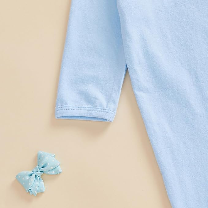 Merqwadd Baby Coming Home Outfit Boy Girl Cotton Long Sleeve Romper Jumpsuit Plain One-Piece Clothes
