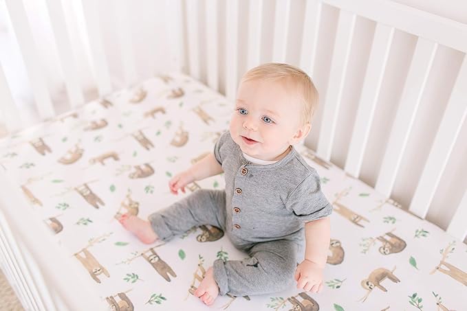 Copper Pearl Premium Knit Crib Sheets: Breathable and Soft, Fitted for Standard Mattresses, Perfect for Baby Registry or Shower Gift, Noah