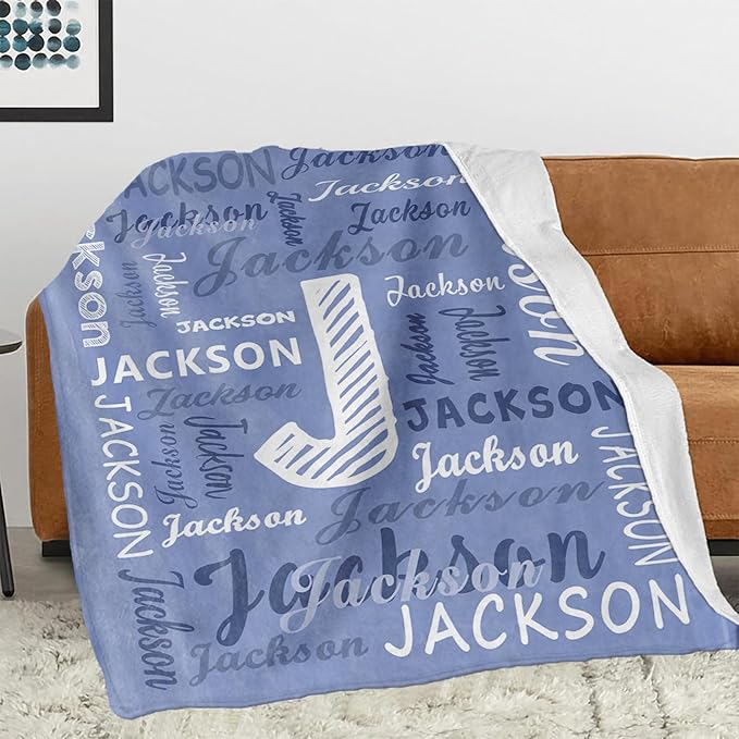 Ships Next Day, Personalized Blanket for Teen Boys Girls, Custom Blanket with Name Customized Flannel Throw Christmas Birthday Blanket Gifts for Kids or Adult