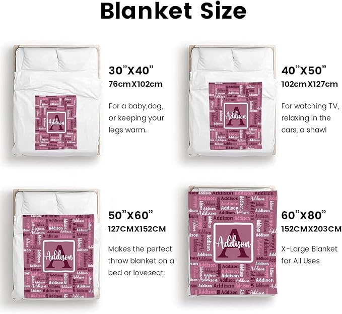 Dr.TOUGH Name Blanket Personalized Blanket for Adult Kids Flannel Customized Personalized Blankets and Throws