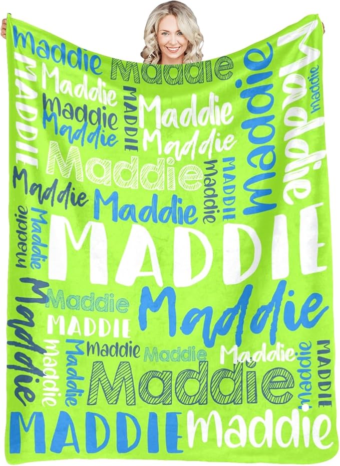 Dr.TOUGH Personalized Blankets with Name Customized Baby Blankets for Girls Boys Adults Monogrammed Blankets and Throws Christmas Birthday Mothers Fathers Valentines Day Gift (Light Green,60''×80'')