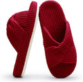 Chantomoo Slippers for Women Memory Foam House Bedroom Corduroy Bow Crossbands Slipper Shoes Comfy Trendy Gift Slippers