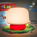 UNEEDE Mushroom Lamp for Kids, 13 Sound Effects Toddler Night Light, Squishy Nursery Mushroom Decor with Timer, Christmas Birthday Gift