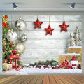 CYLYH 8x6ft Christmas Backdrop for Photography White Wood Floor Photography Backdrop Winter Snow Wooden Floor Xmas Background Newborn Christmas New Year Party Banner Decorop