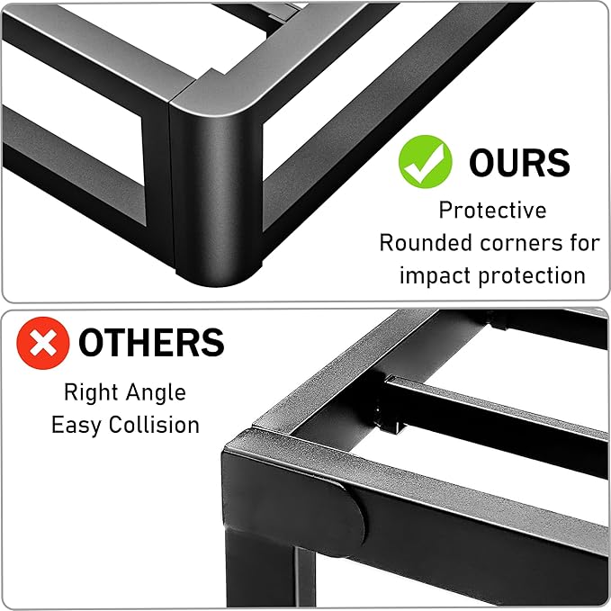 6 Inch Twin Bed Frame with Round Corner Edges, Low Profile Twin Metal Platform Bed Frame with Steel Slat Support, No Box Spring Needed/Easy Assembly/Noise Free Mattress Foundation