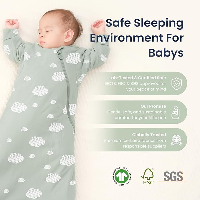 Unisex Sleeping Bag for Babies and Toddlers 3.5 Tog Sleep Sack, Baby Sleep Sack, One piece with sleeves, Gifts for Baby
