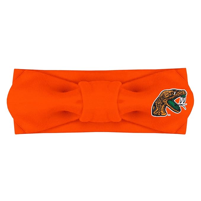 Creative Knitwear Florida A&M Rattlers Infant Girls Orange Solid Hair Knot Headband Embroidered Logo - Size Newborn - 4T