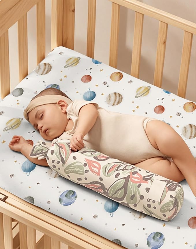 Crib Sheets for Boys and Girls, 2 Pack Fitted Baby Sheets for Standard Toddler Mattress 28" x 52", Soft Breathable Jersey Knit Baby Bedding (Stellar Adventure)