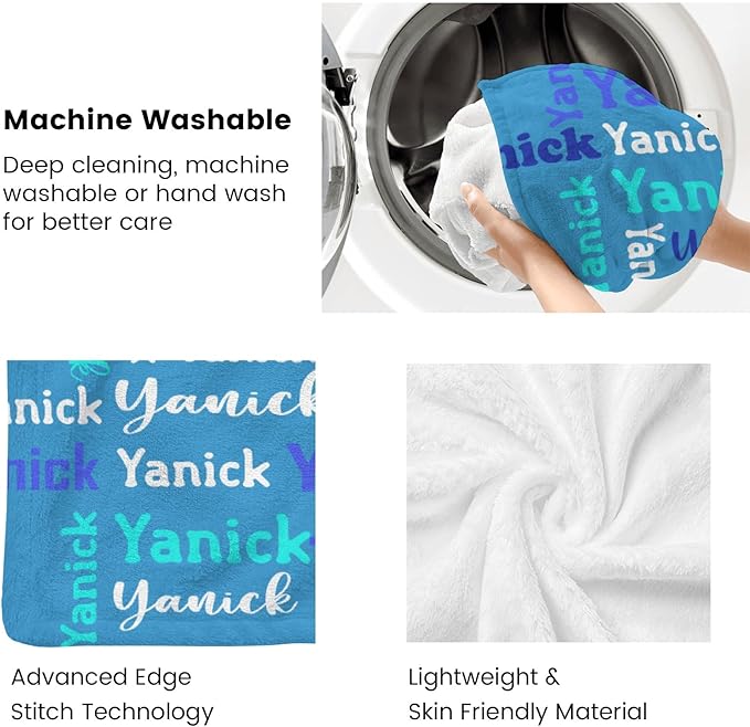 Dr.TOUGH Name Blanket Personalized Blanket for Adult Kids Flannel Customized Personalized Blankets and Throws