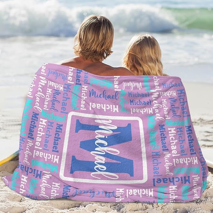 Dr.TOUGH Name Blanket Personalized Blanket for Adult Kids Flannel Customized Personalized Blankets and Throws
