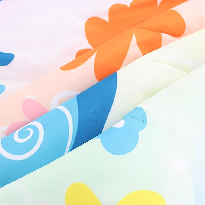 Rainbow Comforter Sets Full Size Cartoon Frogs Bedding Sets for Girls Kids Teens Boys Flowers Butterfly Bees Snails Insects Cute Kawaii Quilt 1 Comforter + 2 Pillow Cases