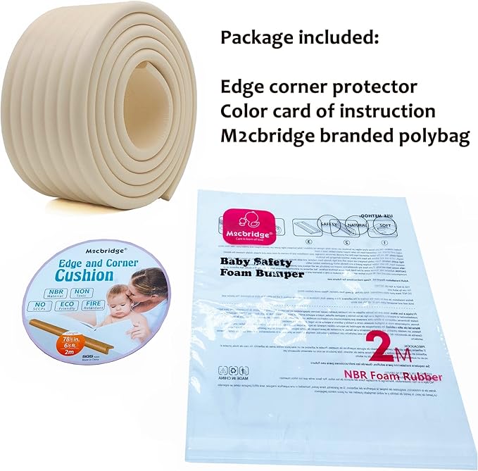 M2cbridge Multifunctional Edge and Corner Guard Coverage Baby Safety Bumper DIY (Grey 13.1ft)