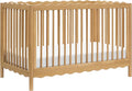 babyletto Swell 4-in-1 Convertible Crib with Toddler Bed Conversion Kit in Honey, Greenguard Gold Certified, Made of 100% Solid Wood