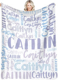 Dr.TOUGH Personalized Blankets with Name Customized Baby Blankets for Girls Boys Adults Monogrammed Blankets and Throws Christmas Birthday Mothers Fathers Valentines Day Gift (Light Purple, 40''×50'')