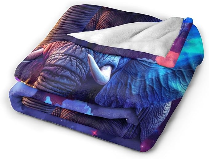 Fantasy Elephant Throw Blanket - Soft, Warm & Cozy Fleece for Couch, Sofa, Bed - 50"x40" - Animal Blanket for Girls, Boys, Women, Men, Kids, Adults
