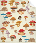 Thuswarm Colorful Wild Mushroom Flannel Blanket for Autumn Winter Gifts Warm Cozy Soft Funny Print Throw for Bed Couch Sofa 80”×60” Large for Adult