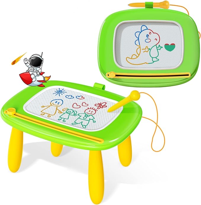 Kikidex Magnetic Drawing Board, Toddler Girl Toys for 1-2 Year Old, Doodle Board Pad Learning and Educational Toys for 1 2 3 Year Old Baby Kids Birthday Gift(Green)