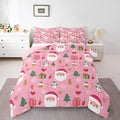 Feelyou Santa Claus Kids Comforter Set Twin Size Christmas Decor Bedding Set New Year Gift Duvet Quilt for Kids Boys Girls Bedroom Merry Christmas Decor Microfiber Ultra Soft Breathable