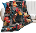 Tijuboni Rooster Chicken Throw Blanket Rooster Gifts for Girls Boys Women Men Kids Adults Soft Flannel Fleece Blanket for Couch Sofa Bed Home Decor 40"x50"