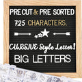 Changeable Felt Letter Board with Letters, Pre Cut & Sorted 725 Letters, First Day of School Board, Baby Announcement Sign, 10x10 Inch Message Board, Pregnancy Announcement Classroom Decor Sign Board