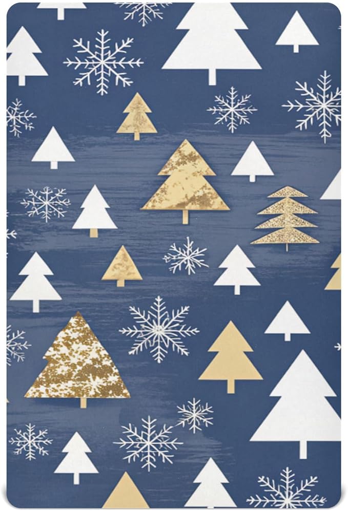 Crib Sheet, Unisex Crib Sheet, Soft and Comfortable for Standard Crib and Toddler Mattress, Christmas Tree