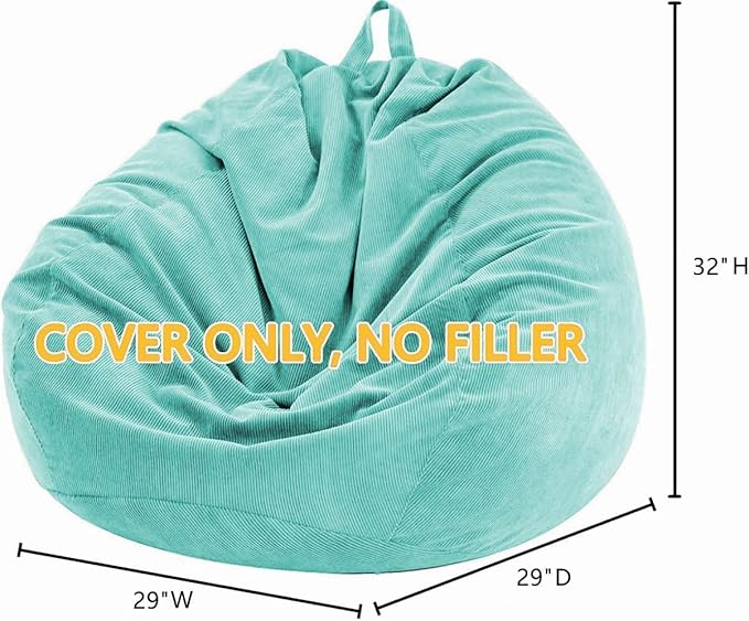 Nobildonna Bean Bag Chair Cover (No Filler) for Kids and Adults,Beanbag Stuffed Animal Storage Without Filling Plush Toys Holder and Organizer Soft Premium Corduroy 200L