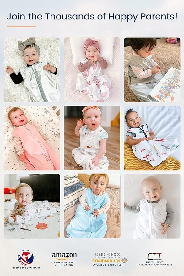 TotAha Sleep Sack 6-12-15 Months 3-Pack,Stretchy,Buttery Soft Swaddle Transition Sleeping Bag,Light Baby Wearable Blanket with 2-Way Safe Zippers for Boys and Girls, 0.5 TOG