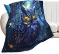 Tijuboni Owl Throw Blanket Owl Gifts for Girls Boys Women Men Kids Adults Soft Flannel Fleece Blanket for Couch Sofa Bed Home Decor 50"x60"