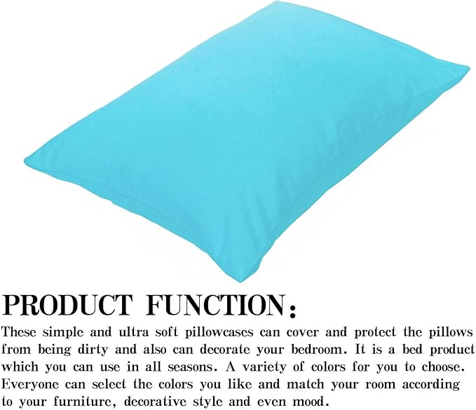 NTBAY Zippered Toddler Pillowcases Set of 2, 100% Brushed Microfiber 13x18 Pillowcases, Super Soft and Cozy Travel Kids Nursery Pillow Cases, 13x18 Inches, Blue