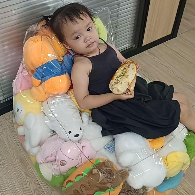 Stuffed Animal Storage Beanbag - Plush Toy Organizer Seat Cover, Durable Soft Fabric, Comfortable Lounge Cushion | Bean Bag Chair for Adults Kids Room Decor Floor Bed Couch Relaxing Space