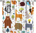 Forest Animals Kids Blackout Curtains Cartoon Cute Bear Deer Squirrel Owl Hedgehog Modern Art Print for Boys Girls Bedroom Living Room Nursery Rod Pocket Decoration Window Drapes 2 Panels W27.5xL63in
