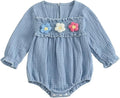 Gaono Newborn Baby Girl Smocked Bubble Romper Cute Boho Summer Clothes Ruffle Sleeveless Crochet Flower Vintage Bodysuit