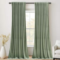StangH Retro Green Velvet Curtains 84 Inches, Room Darkening Super Soft Drapes with Pleat Tape for Living Room Bedroom, Thermal Insulated Window Treatment, 52 x 84 Inch, 2 Panels