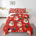 Feelyou Christmas Comforter Set Toddler Size Snowman Bedding Set for Kids Boys Girls Snowflake Duvet Quilt New Year Theme Bedroom Decor Microfiber 2 Pcs with 1 Pillow Cases