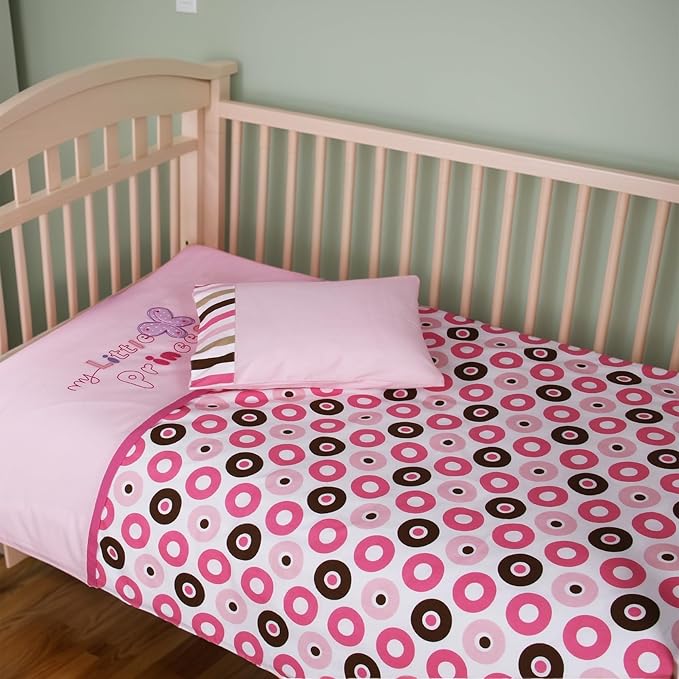 Baby Crib Bedding Set Bed Linen 2pcs Toddler Crib Duvet Cover Set,100% Cotton Poplin, 40x48 Duvet & 12x18 Pillowcase, Soft Embroidery Infant Quilt Cover Baby Bedding