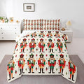 Feelyou Christmas Kids Comforter Set Queen Size Nutcracker Bedding Set Soldier Royal Guarder Princess Duvet Quilt for Kids Boys Girls Bedroom Decor Microfiber Ultra Soft Breathable