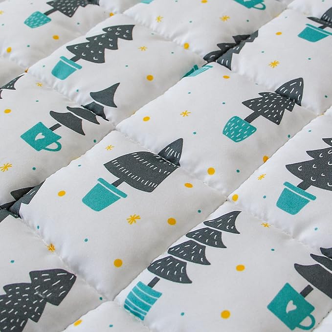 Biloban Toddler Nap Mat with Pillow and Blanket, Cot Nap Mats for Daycare Preschool, Portable Travel Sleeping Bag for Kids, Warm & Skin-Friendly, Dark Woods, 50" x 21"