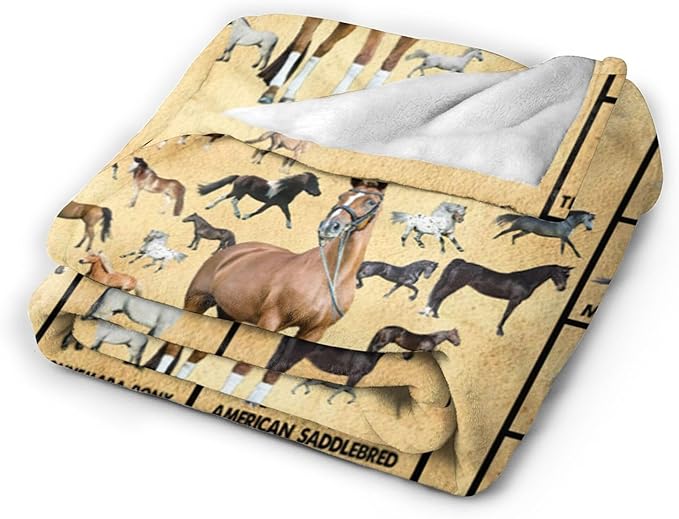 Horse Blanket Throws Horse Gifts Horses Throw Blanket for Girls Boys Kids Adults Soft Warm Cozy Fleece Blanket for Couch Sofa Bed 60"x50"