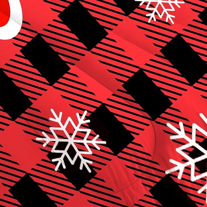 Christmas Comforter Set Queen Size Black and Red Plaid Bedding Sets Xmas Gift Christmas Themed Festival Winter Quilt Set,1 Comforter + 2 Pillow Cases