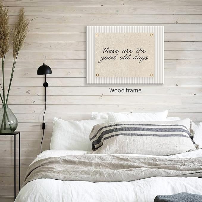 These Are the Good Old Days Wall Art Inspirational Quotes Poster 24x36 inch Framed Modern Minimalist Positive Affirmations Canvas Prints for Office Bedroom Wall Decor