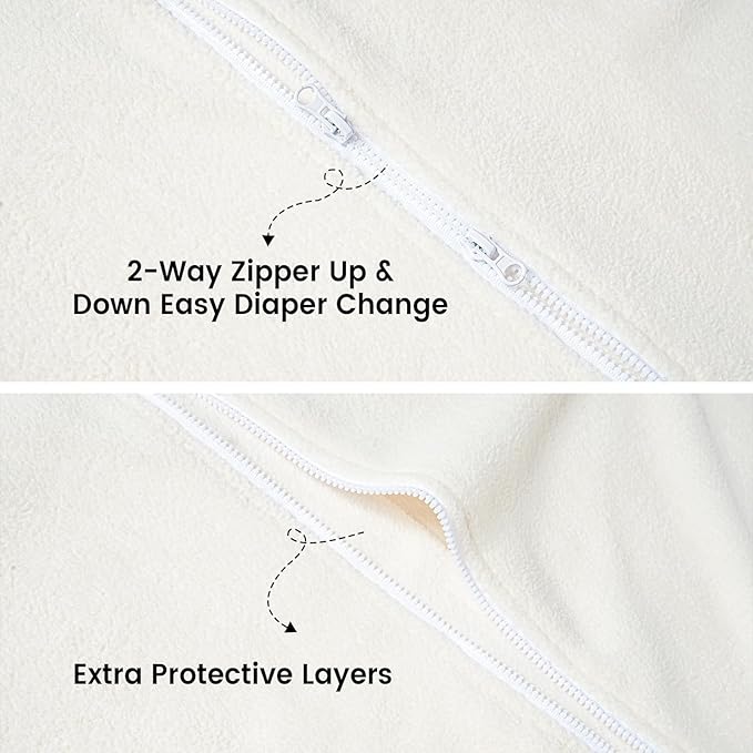 david's kids 3 Pack Warm Micro Fleece Baby Sleep Sack 18-24 Months, Soft Baby Wearable Blankets with 2-Way Zipper, Comfy Winter Sleeping Bags for Toddler Boys, X-Large Size, Snow White & Grey & Blue