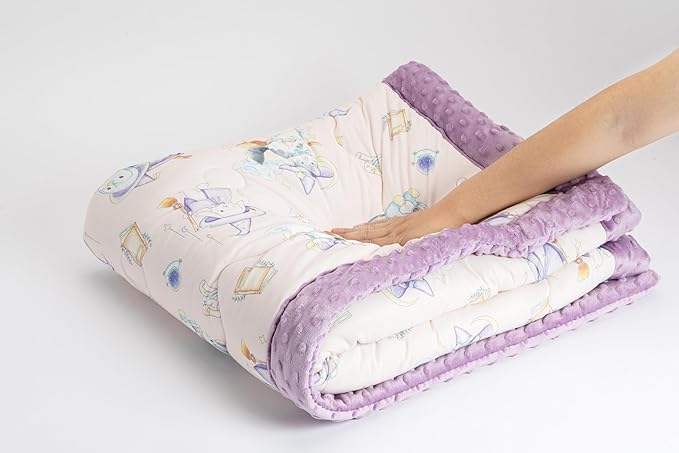 Cuite Pumpkin Baby Toddler Comforter for Crib Bed,Warm Down Alternative Infant Comforter for Mini Crib,Pack n Play,40x 40 Small Quilt for Boys and Girls,Thick Baby Quilted Blanket for Daycare (Purple