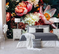 Dark Floral Wallpaper Peel and Stick Large Peony Flower Self Adhesive Wall Mural for Bedroom 82"x57"