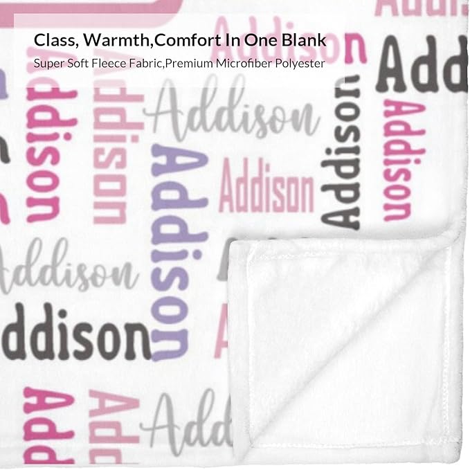 Dr.TOUGH Name Blanket Personalized Blanket for Adult Kids Flannel Customized Personalized Blankets and Throws