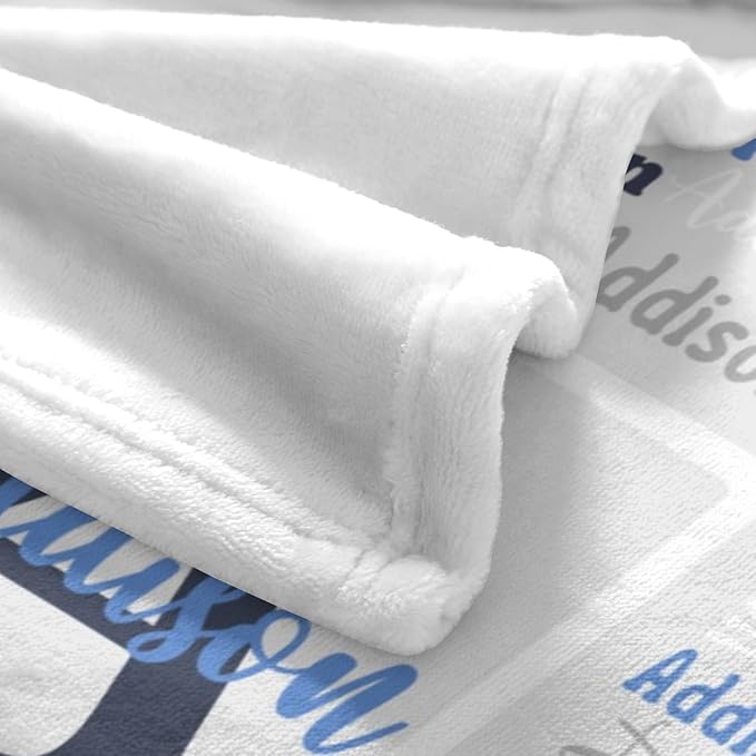 Dr.TOUGH Name Blanket Personalized Blanket for Adult Kids Flannel Customized Personalized Blankets and Throws
