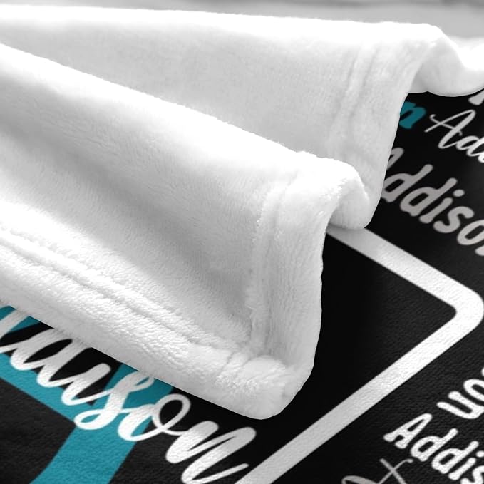 Dr.TOUGH Name Blanket Personalized Blanket for Adult Kids Flannel Customized Personalized Blankets and Throws