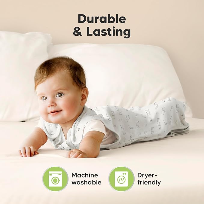 2-Pack Organic Baby Sleep Sacks,100% Cotton - Soft & Breathable 0.5TOG Baby Wearable Blanket,Toddler Sleeping Sack 18-24 months,Easy to Wear Transitional Swaddles for Newborns,Infants (Bumble Bear, L)