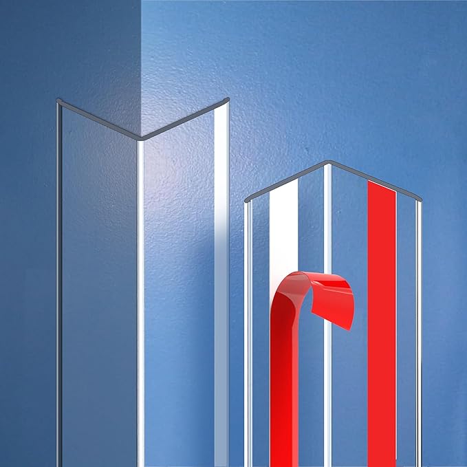 Clear Self-Adhesive Wall Corner Protectors-2 PCS of Corner Guards & Edge Protector for Baby, Furniture, Door, Tables, Cover Sharp Furniture, Easy to Install (3cmx120cm/1.18inx47.2in)